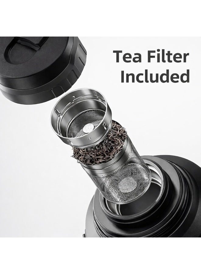 Jeep Thermos Water Bottle 3L Hot and Cold | Vacuum Insulated Thermal Bottle with Tea Filter, 304 Stainless Steel Interior, Handle + Shoulder Strap - Image 5